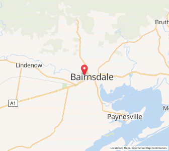 Map of Bairnsdale, VictoriaVictoria