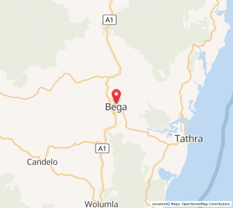 Map of Bega, New South Wales