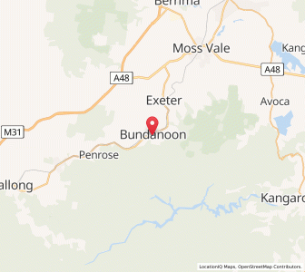 Map of Bundanoon, New South Wales