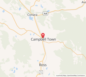 Map of Campbell Town, TasmaniaTasmania