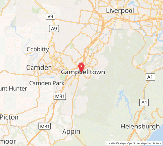 Map of Campbelltown, New South Wales
