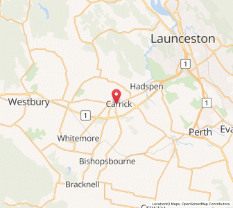 Map of Carrick, TasmaniaTasmania