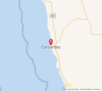 Map of Cervantes, Western Australia