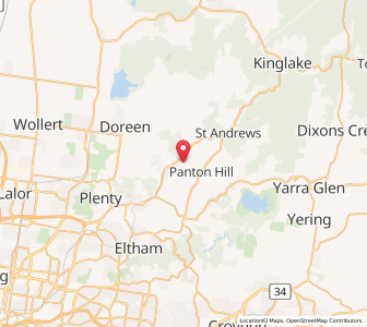 Map of Cottles Bridge, VictoriaVictoria