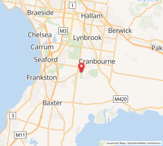 Map of Cranbourne South, VictoriaVictoria