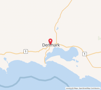 Map of Denmark, Western Australia