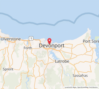 Map of Devonport, TasmaniaTasmania