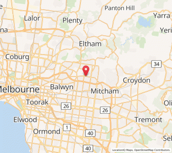 Map of Doncaster East, VictoriaVictoria