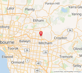 Map of Donvale, VictoriaVictoria