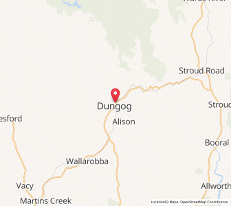 Map of Dungog, New South Wales