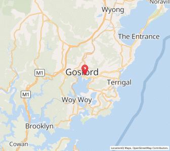 Map of East Gosford, New South Wales