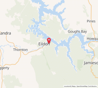 Map of Eildon Weir, VictoriaVictoria