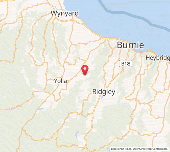 Map of Elliott, TasmaniaTasmania