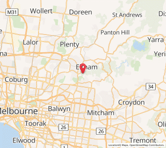 Map of Eltham, VictoriaVictoria