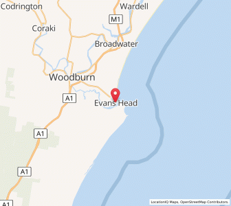 Map of Evans Head, New South Wales