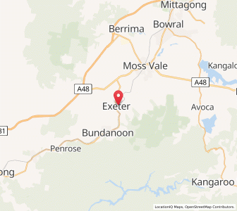 Map of Exeter, New South Wales