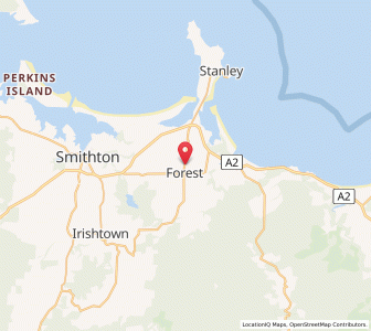 Map of Forest, TasmaniaTasmania