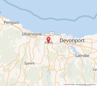 Map of Forth, TasmaniaTasmania
