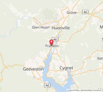 Map of Franklin, TasmaniaTasmania