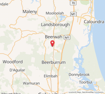 Map of Glass House Mountains, Queensland