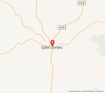 Map of Glen Innes, New South Wales