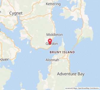 Map of Gordon, TasmaniaTasmania