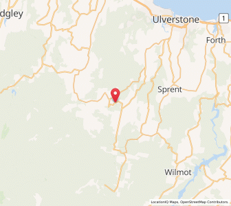 Map of Gunns Plains, TasmaniaTasmania