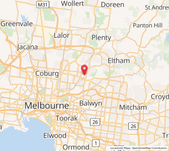 Map of Heidelberg, VictoriaVictoria