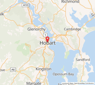 Map of Hobart CBD, TasmaniaTasmania