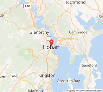 Map of Hobart, TasmaniaTasmania