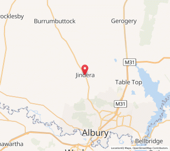 Map of Jindera, New South Wales