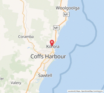 Map of Korora Bay, New South Wales