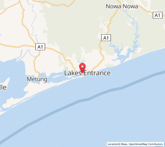 Map of Lakes Entrance, VictoriaVictoria