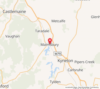 Map of Malmsbury, VictoriaVictoria