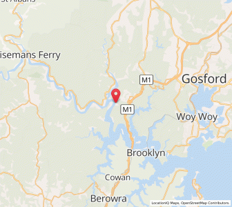 Map of Mangrove Creek, New South Wales