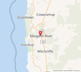 Map of Margaret River, Western Australia