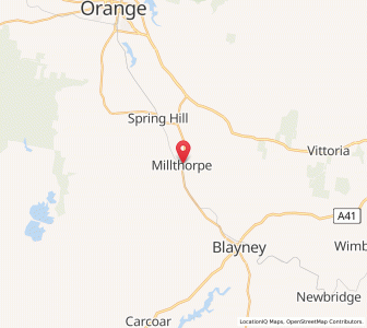 Map of Millthorpe, New South Wales