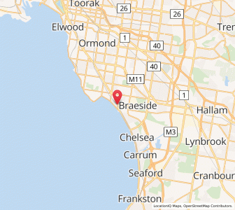 Map of Mordialloc, VictoriaVictoria