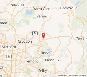 Map of Mount Evelyn, VictoriaVictoria