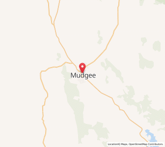Map of Mudgee, New South Wales