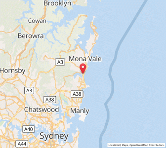 Map of Narrabeen, New South Wales