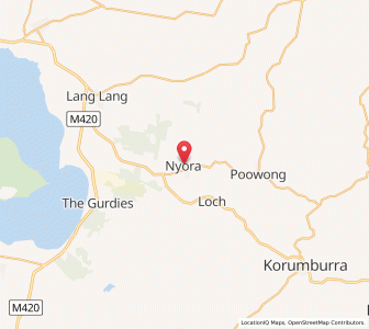 Map of Nyora, VictoriaVictoria