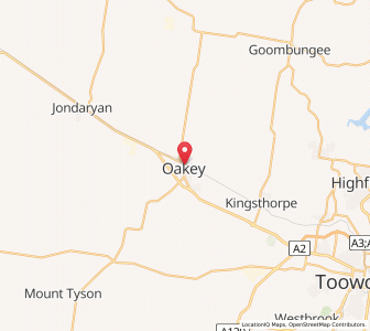 Map of Oakey, Queensland
