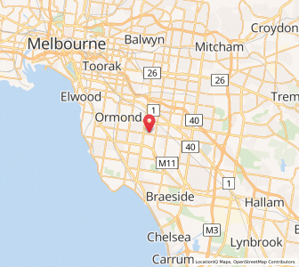 Map of Oakleigh South, VictoriaVictoria