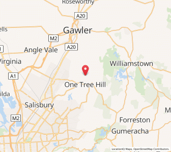 Map of One Tree Hill, South Australia