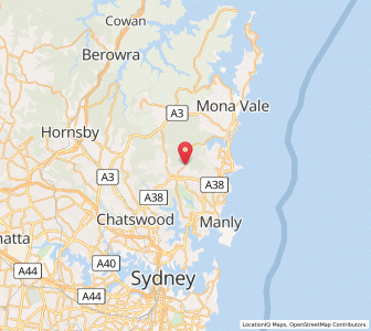 Map of Oxford Falls, New South Wales