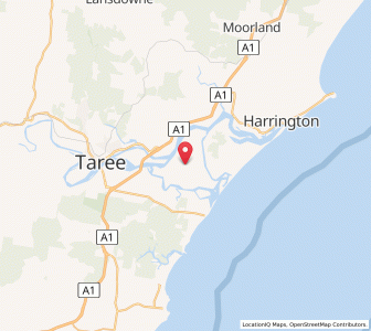 Map of Oxley Island, New South Wales