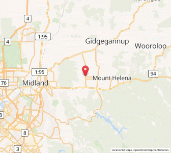 Map of Parkerville, Western Australia