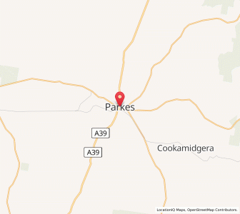 Map of Parkes, New South Wales
