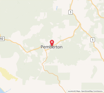 Map of Pemberton, Western Australia